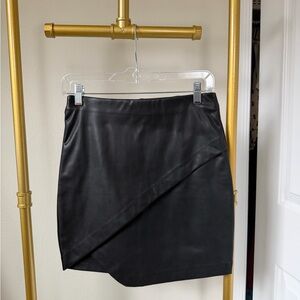 Dynamite Asymmetrical Faux Leather Black Skirt